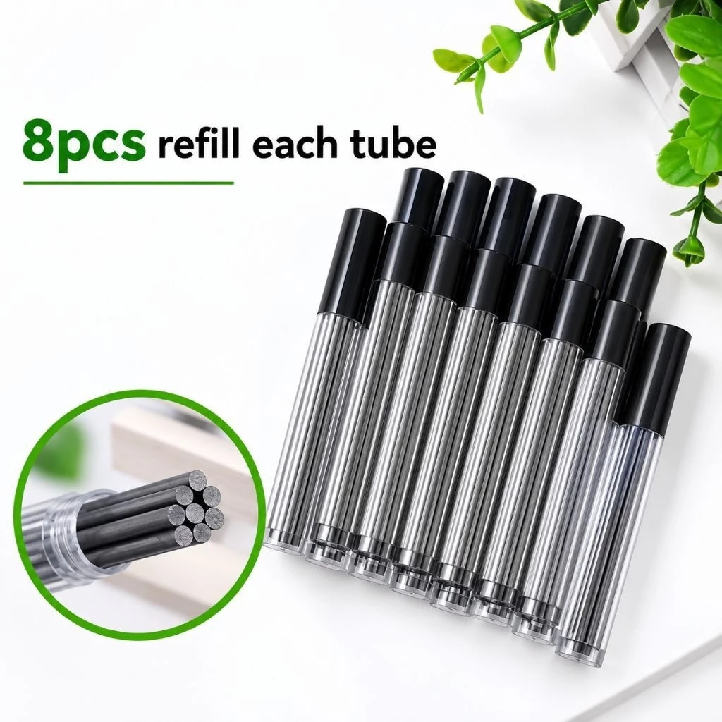 Giá sỉ 💝 10 ống ngòi chì ( 80 ngòi ) đường kính ngòi 2.0 mm dùng cho bút chì bấm, bút chì cá heo