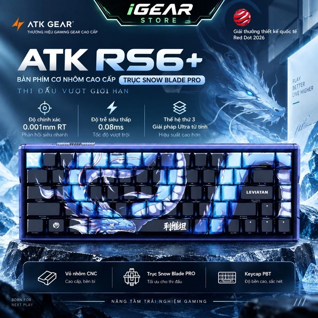 ⌨️ BÀN PHÍM CƠ ATK RS6+ LEVIATAN – BÀN PHÍM TỪ TÍNH RAPID TRIGGER 8K