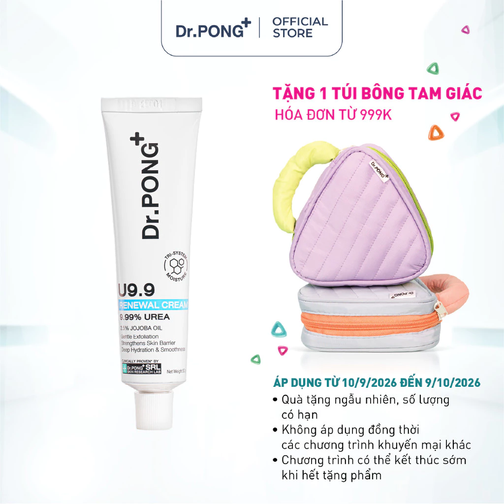 Kem dưỡng hỗ trợ giảm thô ráp, nứt nẻ và dưỡng ẩm cho da Dr.PONG U9.9 RENEWAL CREAM