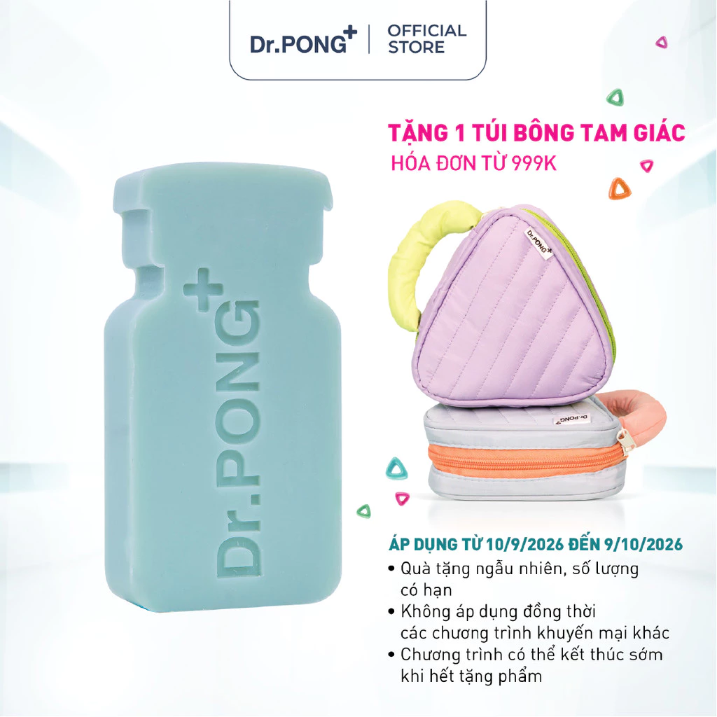 Xà phòng hỗ trợ giảm mụn lưng và giúp da mềm mịn với lưu huỳnh núi lửa Dr. PONG Natural Volcanic Sulphur Soap 70g