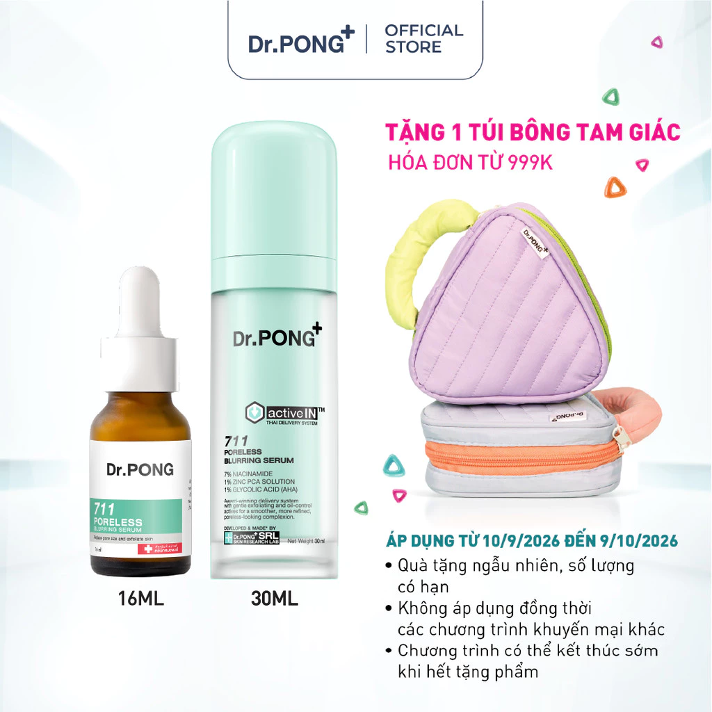 Serum kiềm dầu,  thu nhỏ lỗ chân lông Dr.PONG Activein 711 Poreless Blurring Serum