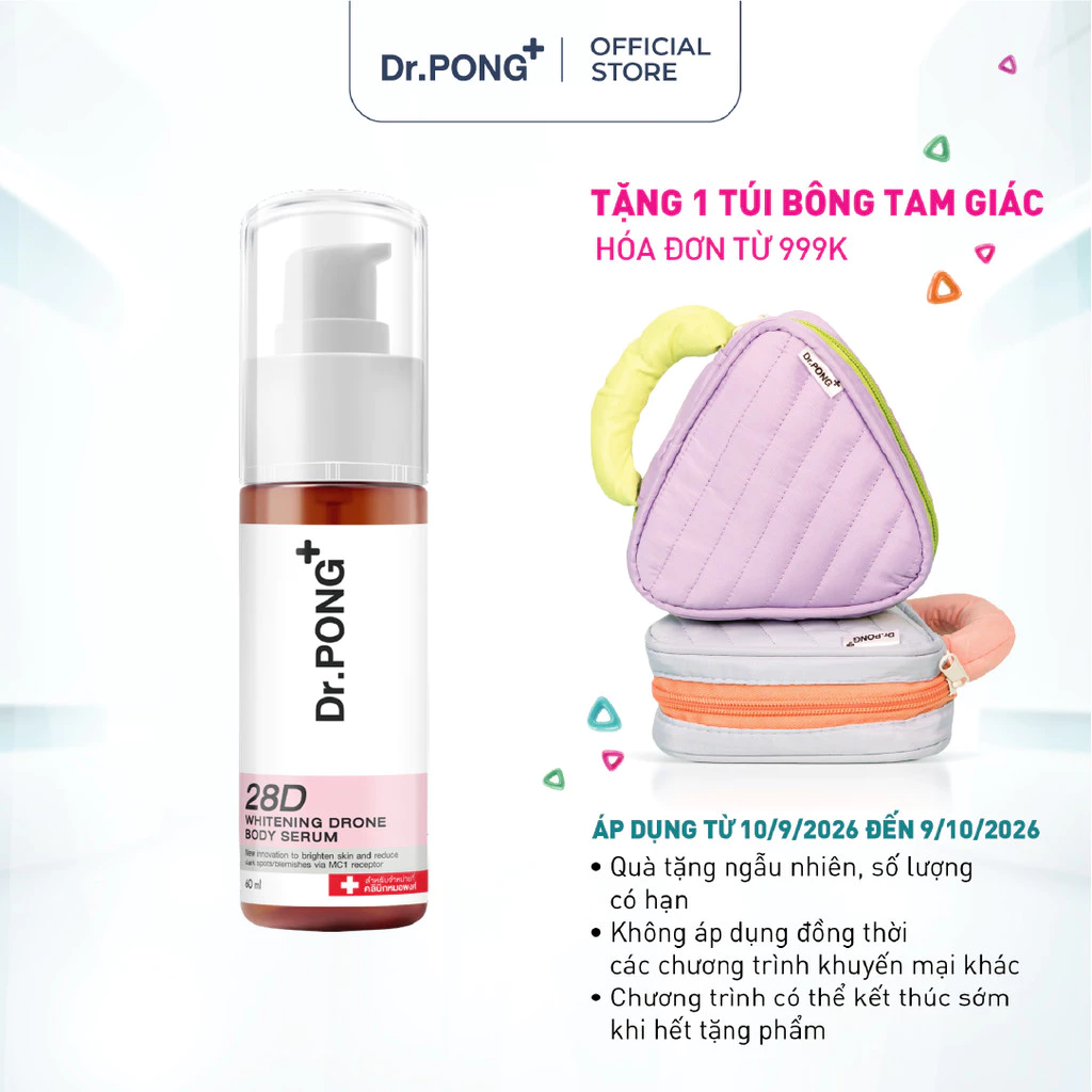 Serum hỗ trợ dưỡng trắng toàn thân Dr.PONG 28D Whitening Drone Body Serum 60ml