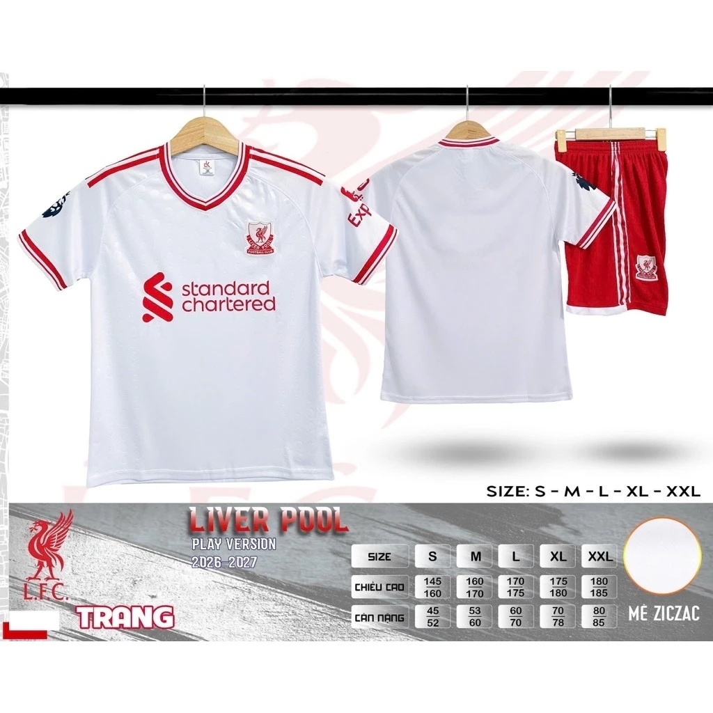 Bộ Quần Áo Đá Banh LBB Trắng ĐK 2026 (Nhận In Tên Số) Thun Mè Cao Cấp Logo Thêu Nam Nữ Top Sport