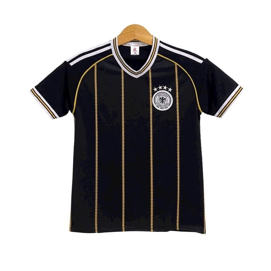 Bộ Quần Áo Đá Banh Đức Đen 2026 (Nhận In Tên Số) Thun Mè Cao Cấp Logo Thêu Nam Nữ Top Sport