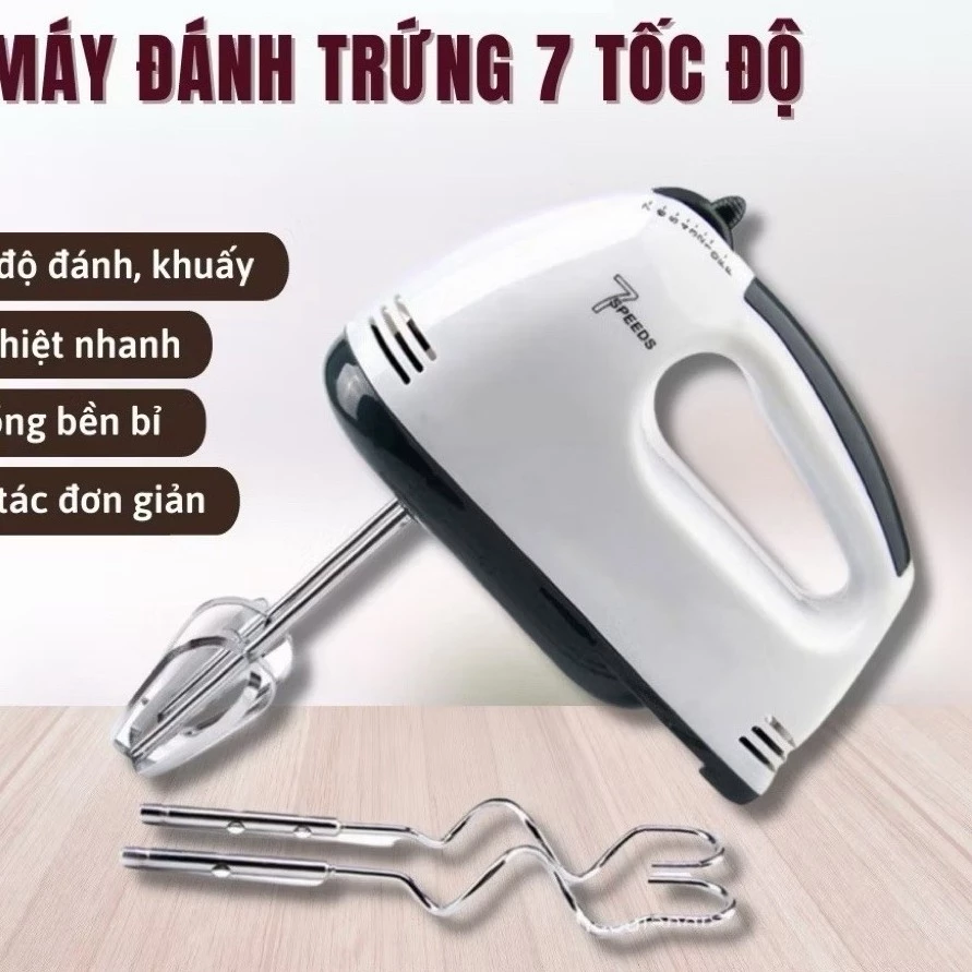 Máy Đánh Trứng - Máy Đánh Kem - Máy Trộn Bột - Mini, Cầm Tay, Siêu Khỏe 260W, Tạo Bọt, Trộn Nhanh