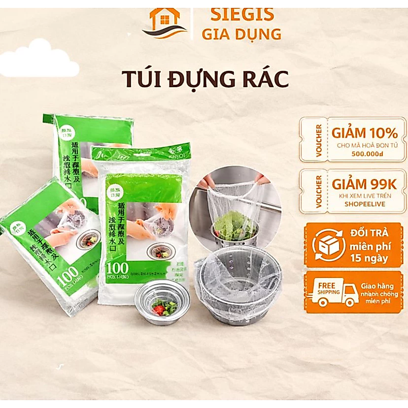 Túi Lọc Rác Bồn Rửa Chén DIDOOGLT – Lưới Lọc Siêu Dai Co Giãn, Chống Tắc Nghẽn Hiệu Quả