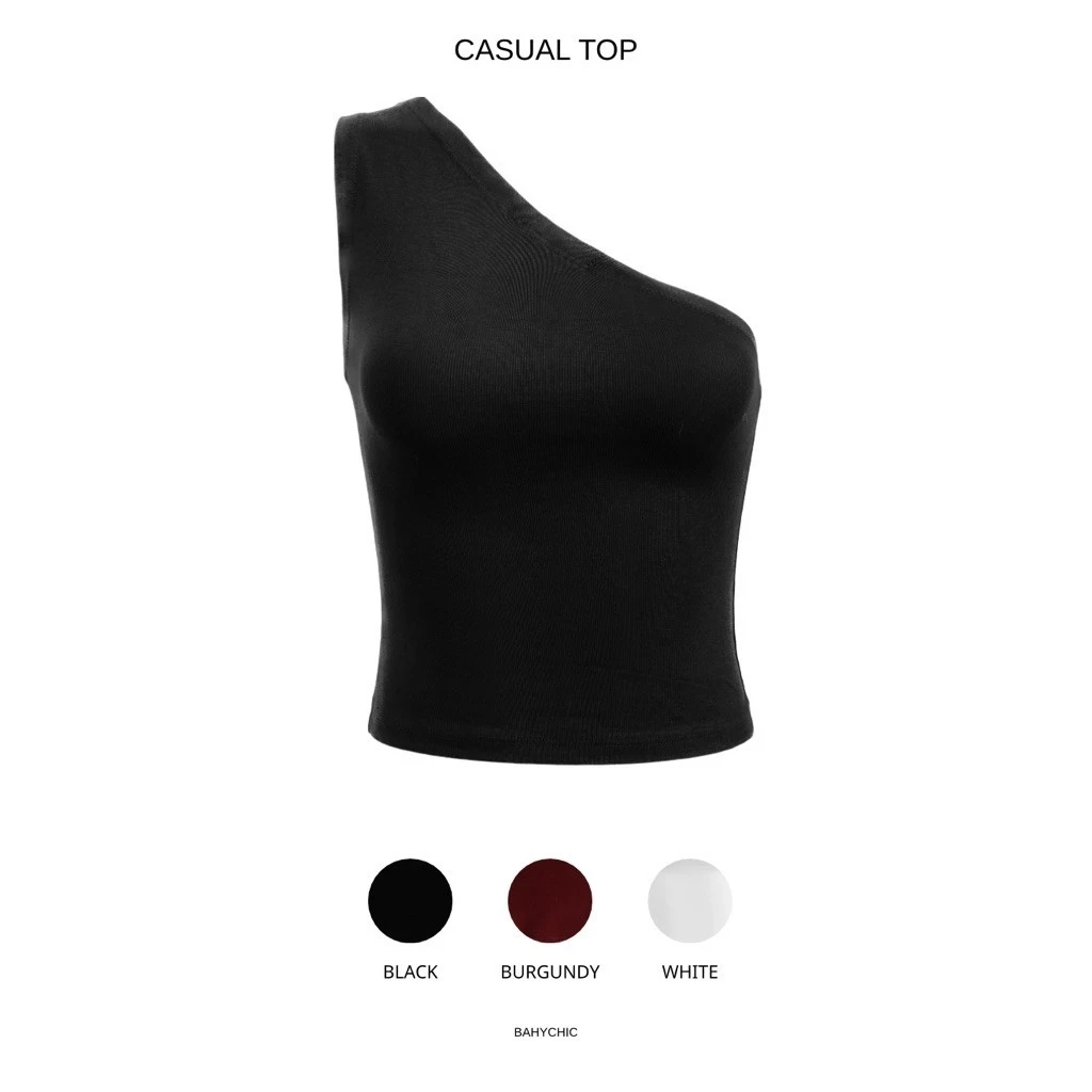 ( CASUAL TOP) Áo lệch vai BAHYCHIC đơn giản, chất thun lạnh co giãn