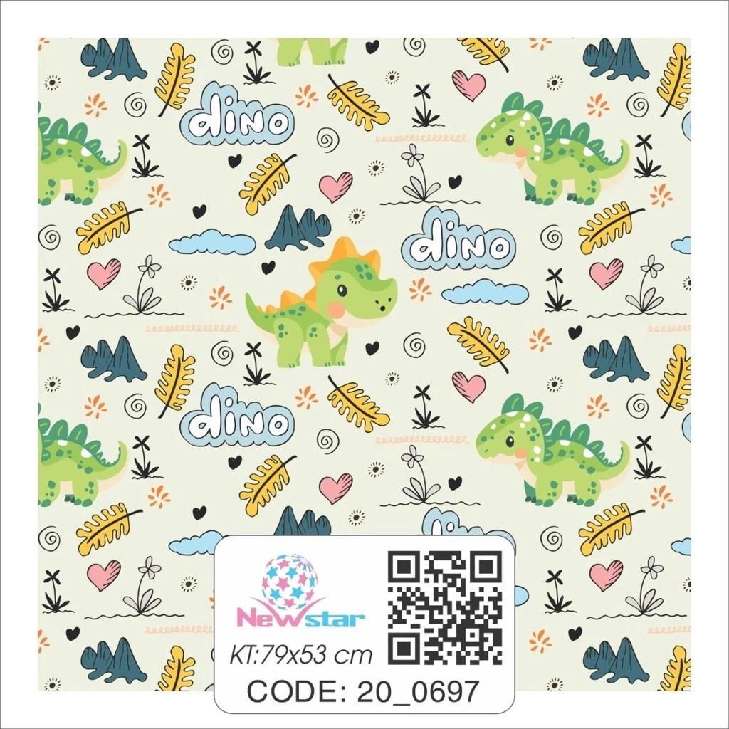 combo 20 to giấy gói quà đáng iu cho bé khổ to 79x53cm