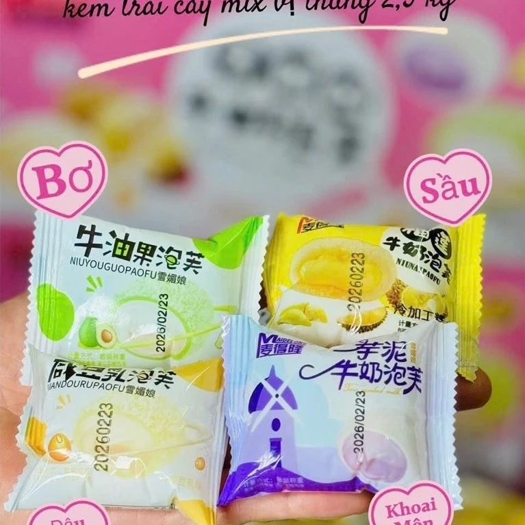 Mochi kem lạnh mix vị thùng 2’5kg
