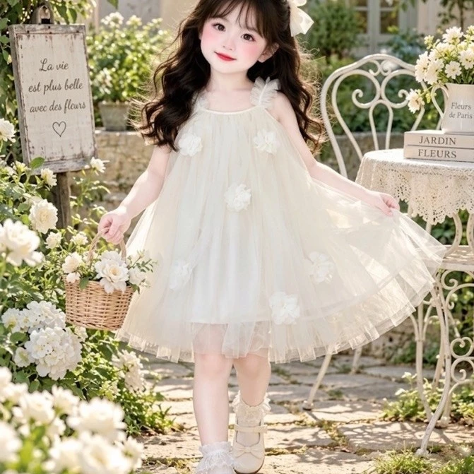váy công chúa phối hoa tầng xinh(10-28) bé cao 1m15 đổ về