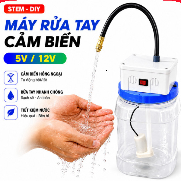 STEM - Bộ cảm biến rửa tay, Học tập DIY, Tự làm máy rửa tay tự động