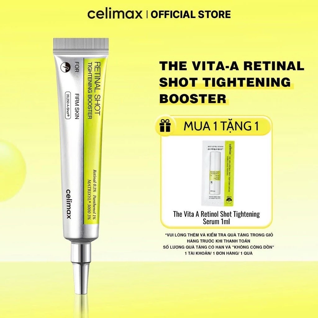 Tinh Chất Hỗ Trợ Chống Lão Hóa & Thu Nhỏ Lỗ Chân Lông Celimax The VIta-A Retinal Shot Tightening Booster 15ml [1]