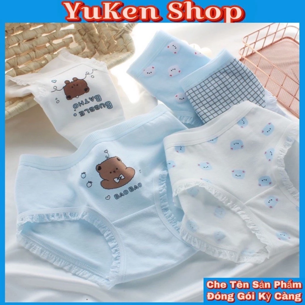 [ Combo 5 ] Quần Gấu Nâu Dành Cho Bé Gái-Quần Chíp Nữ Cho Bé Chất Cotton Mềm,Mịn