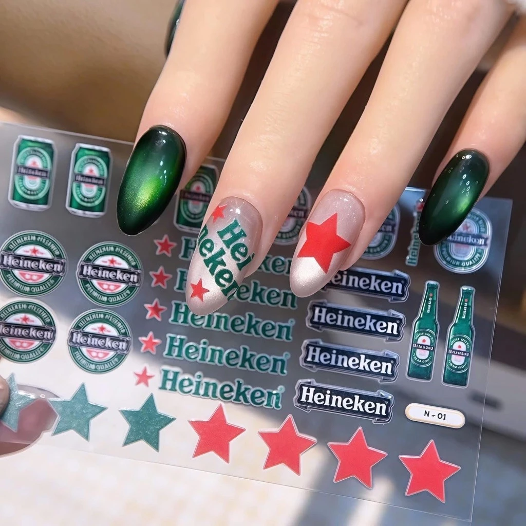Sticker bia làm nail hot trend các mẫu
