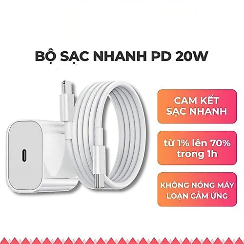 Bộ Củ Cáp Sạc Nhanh 20W An Toàn Ổn Định- Bảo Vệ Thiết Bị- Không Nóng Máy- Có Chống Nổ-PKHN