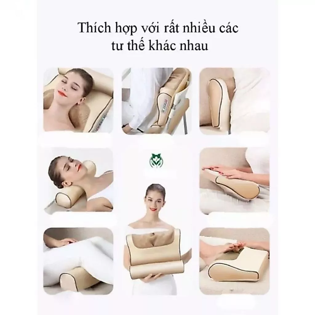 Gối massage cổ vai gáy - máy massage hồng ngoại cao cấp hỗ trợ giảm đau mỏi vai gáy ( Loại 1 )