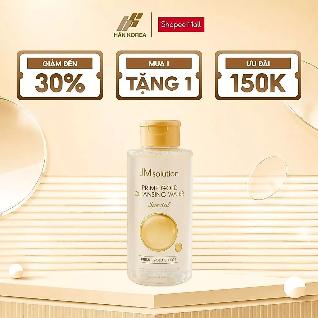 Nước Tẩy Trang JMsolution Prime Gold 850ml Bản Đặc Biệt, Tẩy Trang Tinh Chất Vàng 24K Chống Lão Hóa - C516 Hân Korea