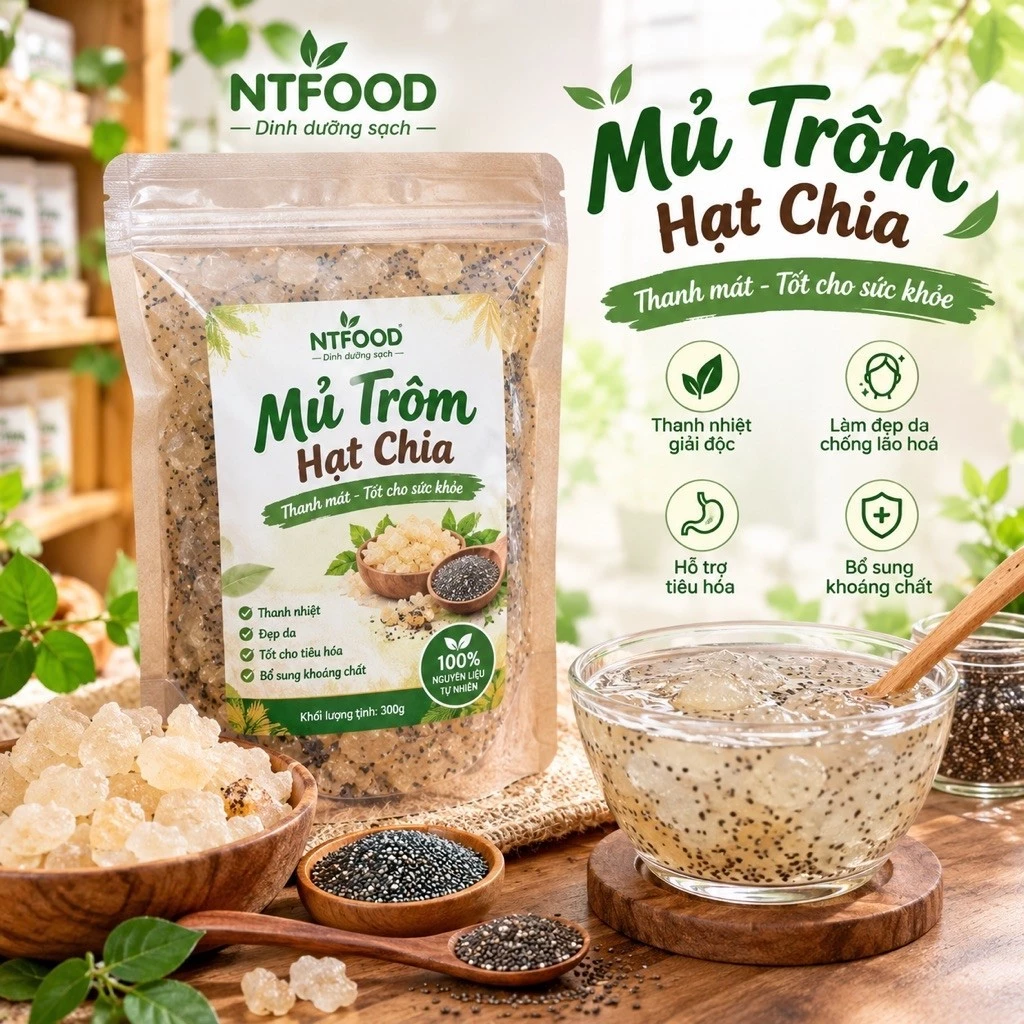 Set mủ trôm hạt chia tốt cho tiêu hoá