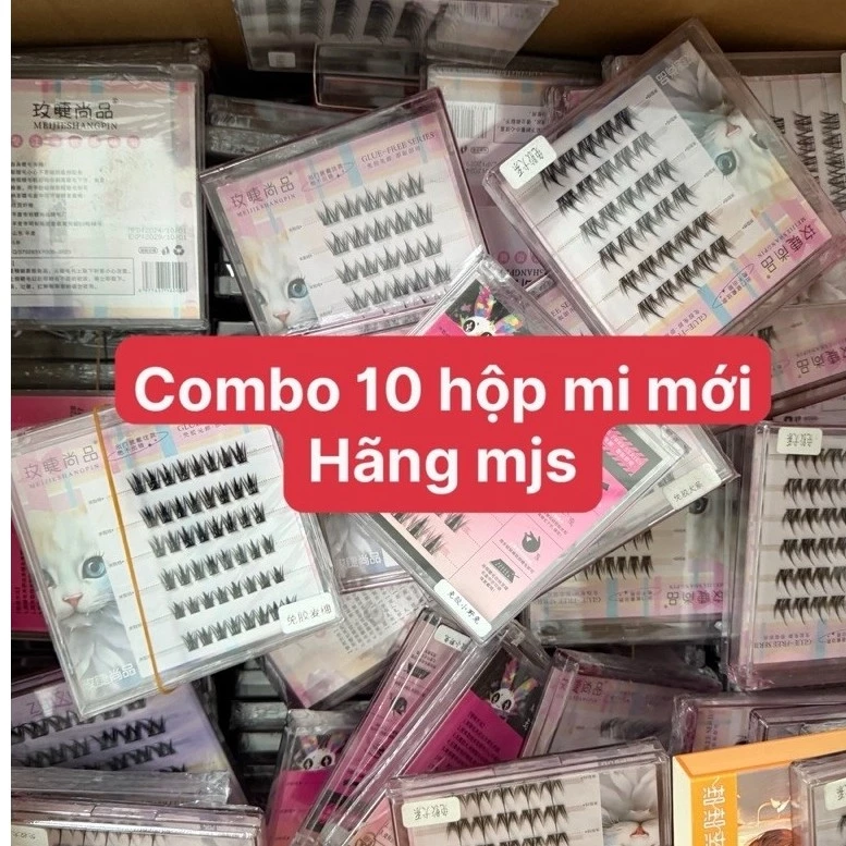 Mi giả sẵn keo combo 10 hộp mi hãng MJS