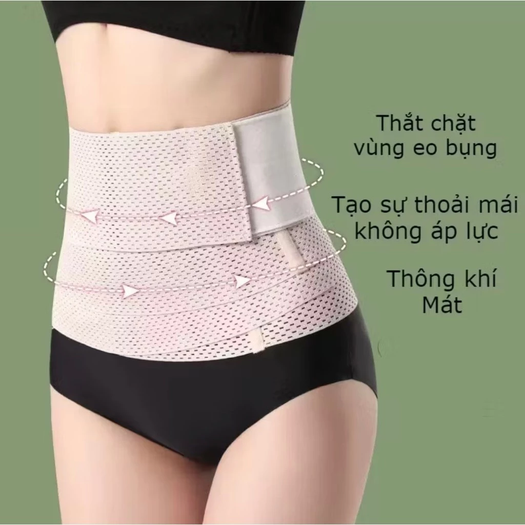 Đai Quấn Định Hình Bụng Dạng Lưới Thoáng Khí - Siêu Co Giãn Mềm Mại Dễ Chịu