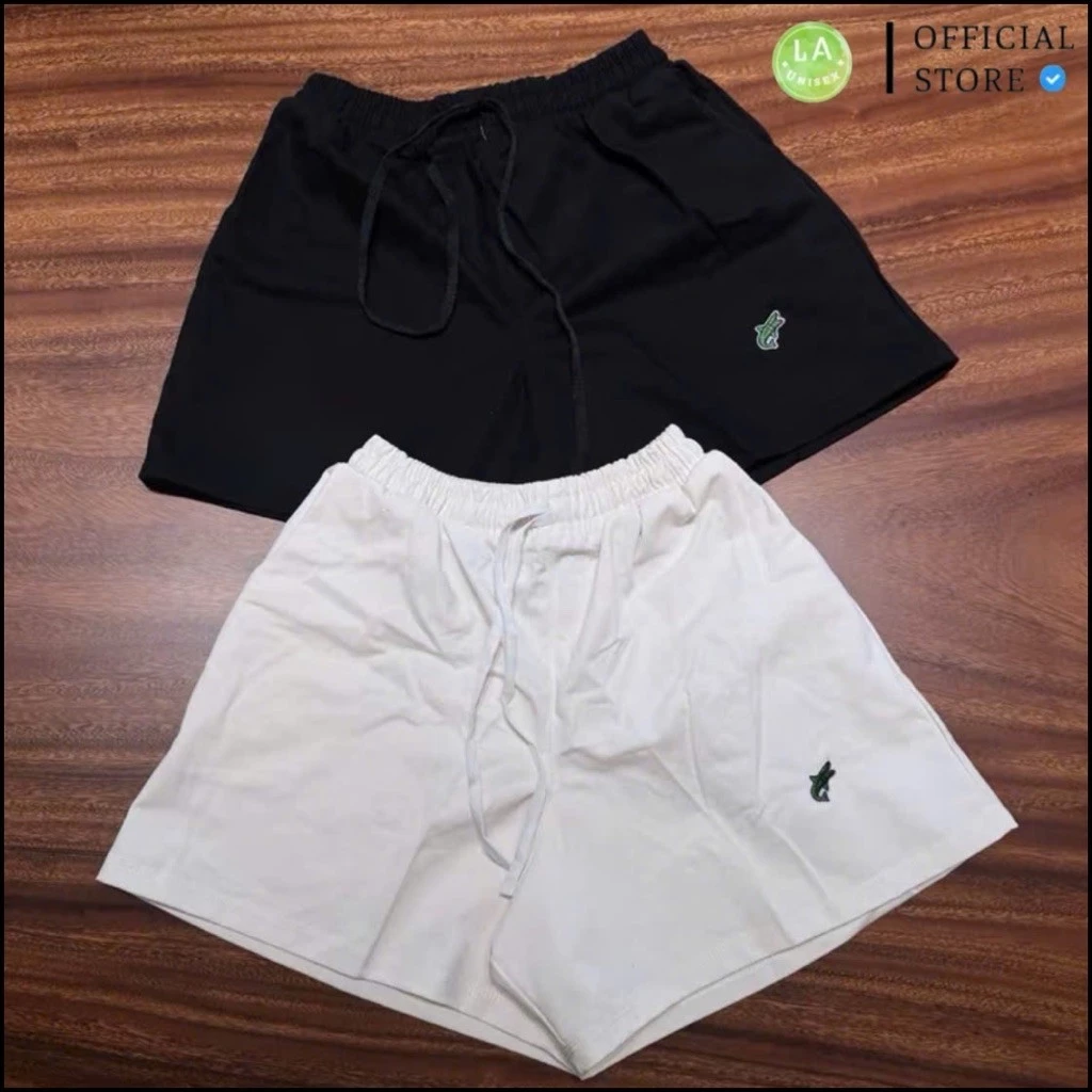 Quần Short Nam Thêu Logo Cá Mập Xanh Sắc Nét Chất KaKi Đứng Form Có Dây Rút Đầy Đủ Tag Mạc Túi Zip