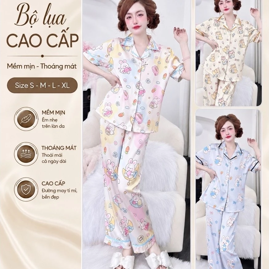 N17 Đồ Ngủ Pyjama, Đồ Ngủ Nữ, Đồ Bộ Mặc Nhà Chất Vải Lụa Latin Nhiều Màu Size Từ 45-70kg