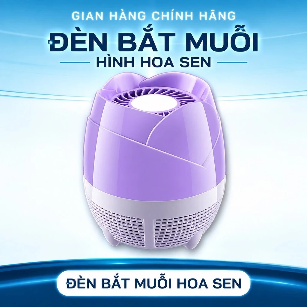 Đèn Bắt Muỗi Hoa Sen  – Máy Diệt Muỗi Côn Trùng Bằng Ánh Sáng UV, Không Hóa Chất