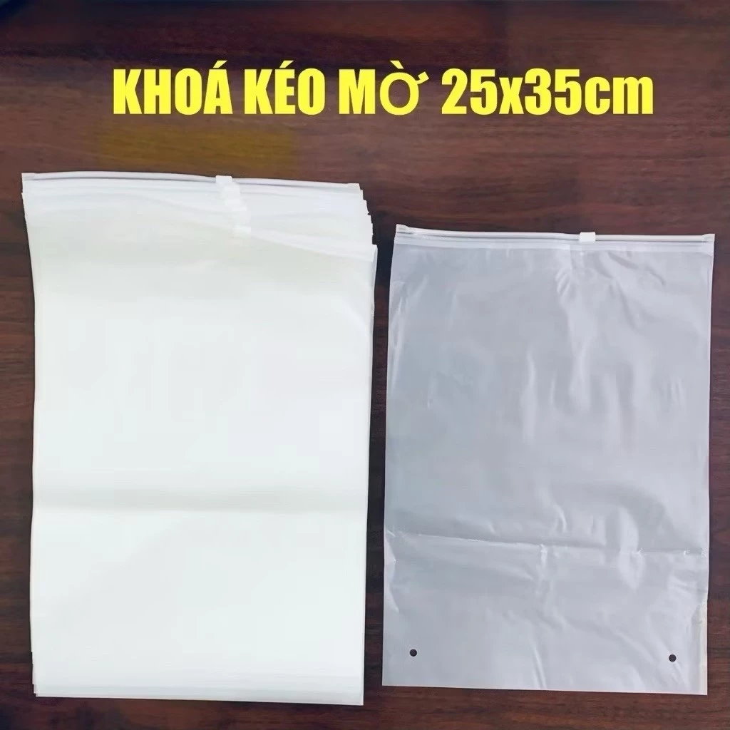 (SALE) Túi zip khoá kéo mờ size 25x35cm - vừa áo thun, quần thun