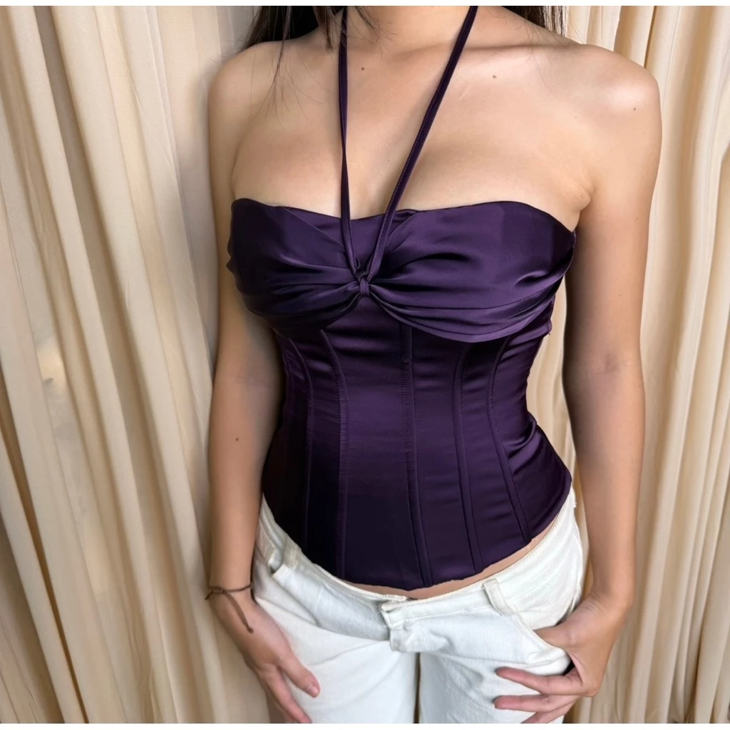 MILA CORSET - Áo corset nhún ngực chất liệu mềm hoạ tiết màu sắc dễ phối