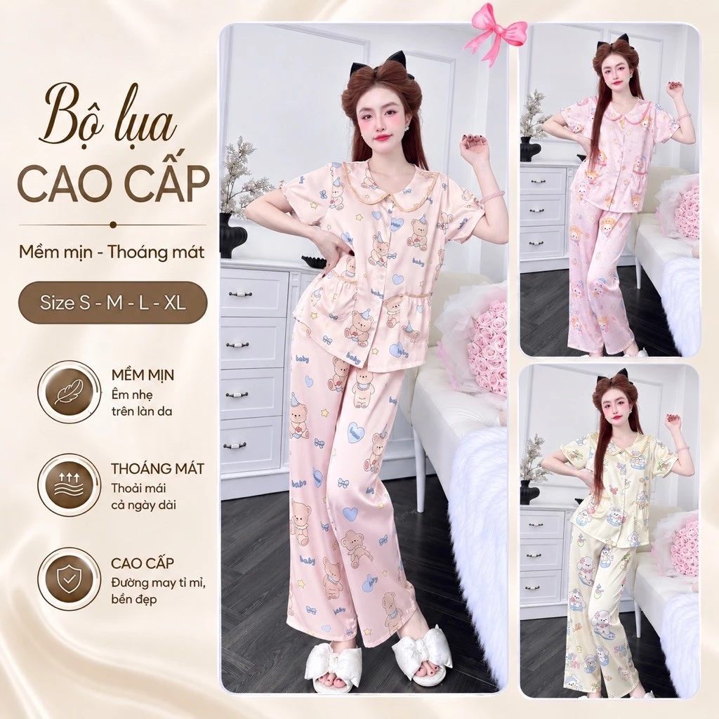 N11 Đồ bộ pijama lụa Latin hoạ tiết sang nhưng vẫn trẻ trung , phom chuẩn nhiều size mặc tôn da tôn dáng