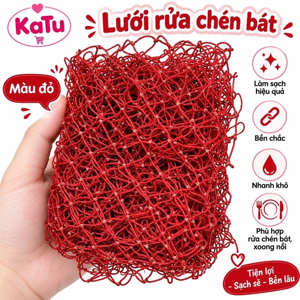 Lưới Rửa Chén Bát Giảm Mài Mòn Dễ Lau Sạch