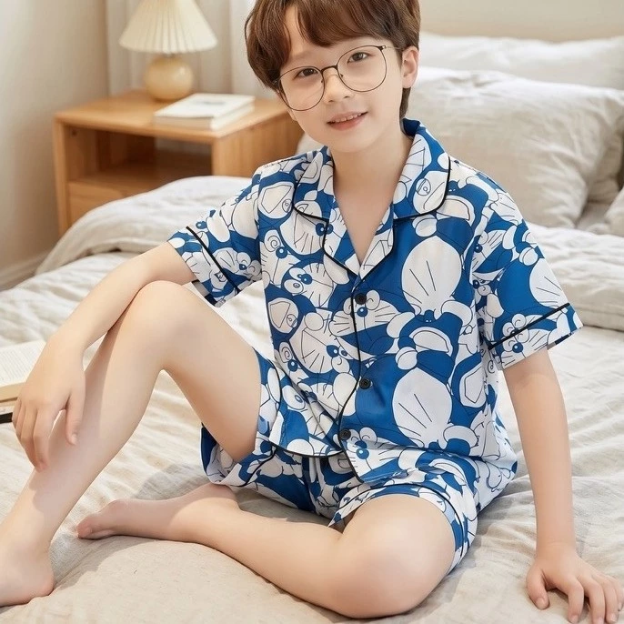Pijama bé trai vải mango mát mịn – Đồ ngủ bé trai siêu nhân cực ngầu – Bộ mặc nhà trẻ em đủ size 10–65kg