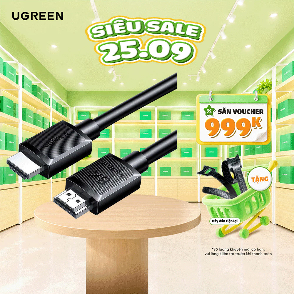 Cáp HDMI 2.1 1M-5M Ugreen HD175 | Hỗ trợ 8K@60Hz 48Gbps | Hỗ trợ HDR eARC | Bảo hành 18 tháng 1 đổi 1 45430