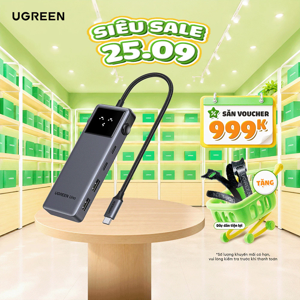 [Shopee Sinh Viên] Hub Type C Ugreen 5 in 1 | Vỏ nhôm | Truyền tải nhanh | BH 18 tháng 1 đổi 1 | 15596 15597 35998