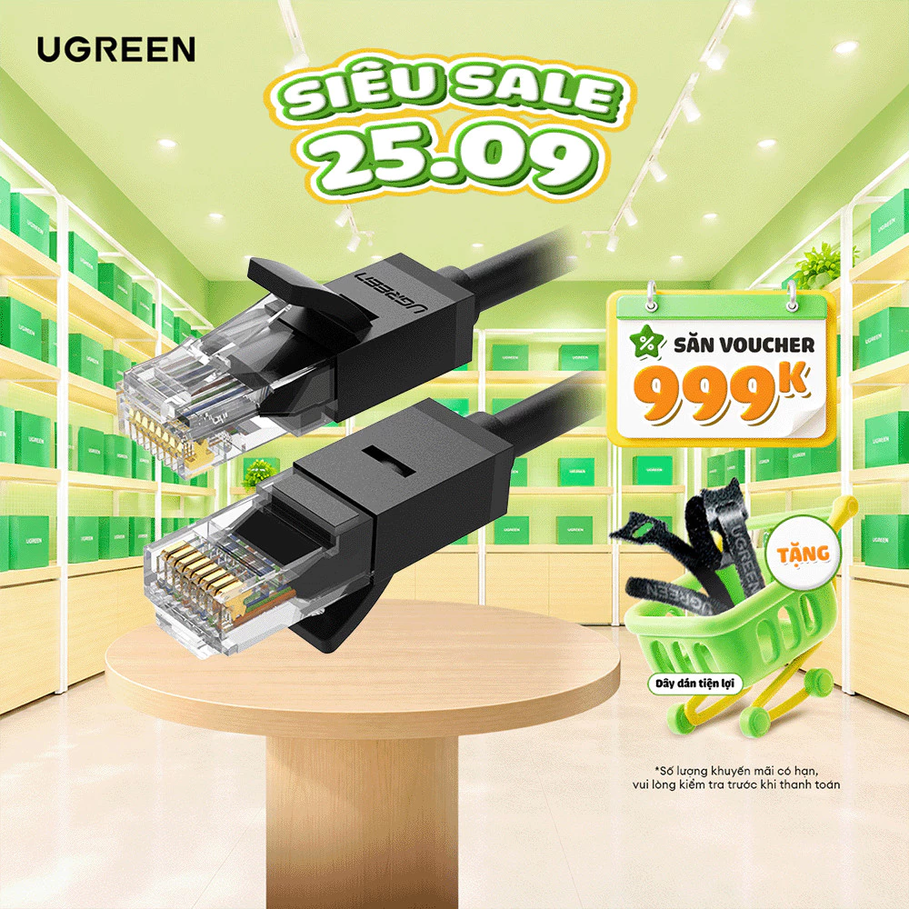 [Shopee Sinh Viên] Cáp mạng Cat6 UGREEN NW102 | Lõi 26AWG CCA nhôm mạ đồng | Bảo hành 18 tháng 1 Đổi 1 - 50173