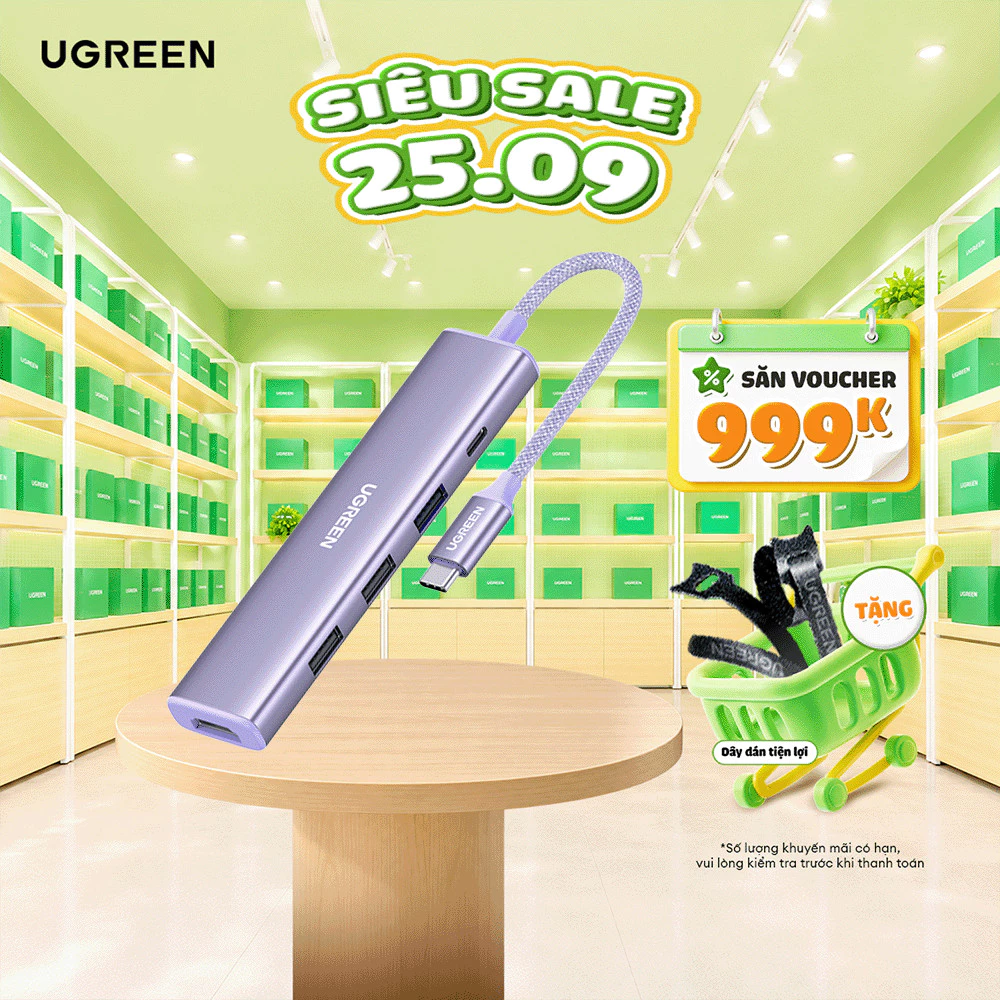 Hub chuyển đổi Type C UGREEN 15495 15596 60560 35999 HDMI 4K30Hz PD 100W | Bảo hành chính hãng 18 tháng 1 đổi 1