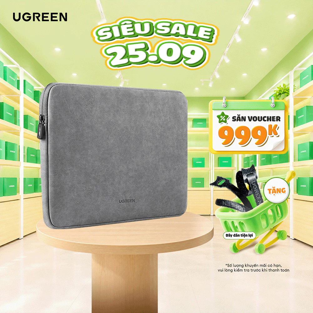 Túi đựng iPad/ Laptop UGREEN LP187 | Bề mặt da lót lông chống thấm, chống shock, trầy xước | Khả năng tương thích rộng
