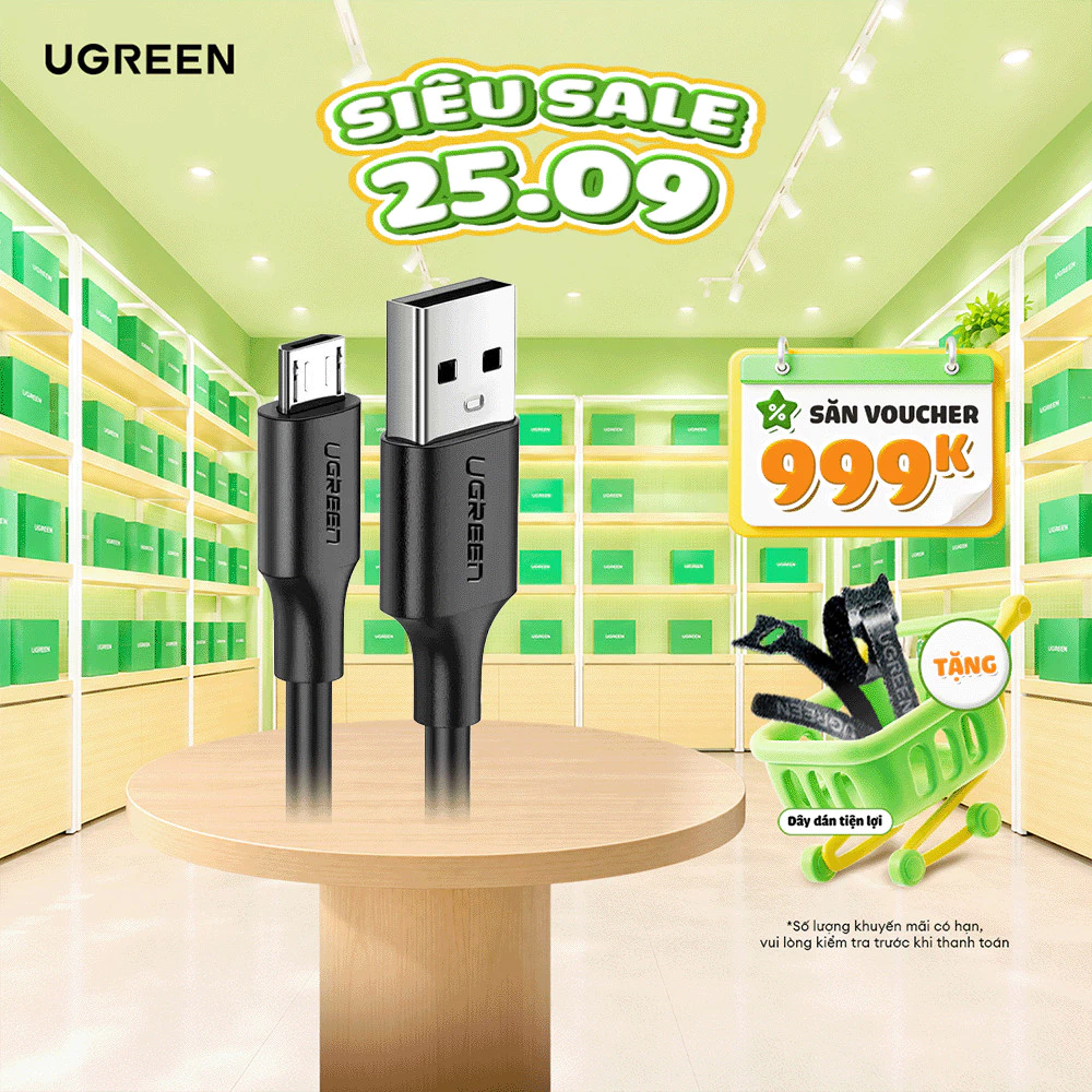 Cáp sạc USB 2.0 A sang Micro Ugreen US289 | Sạc nhanh | Tốc độ truyền 480Mbps | Bảo Hành 1 đổi 1 18 Tháng | 60134 60135