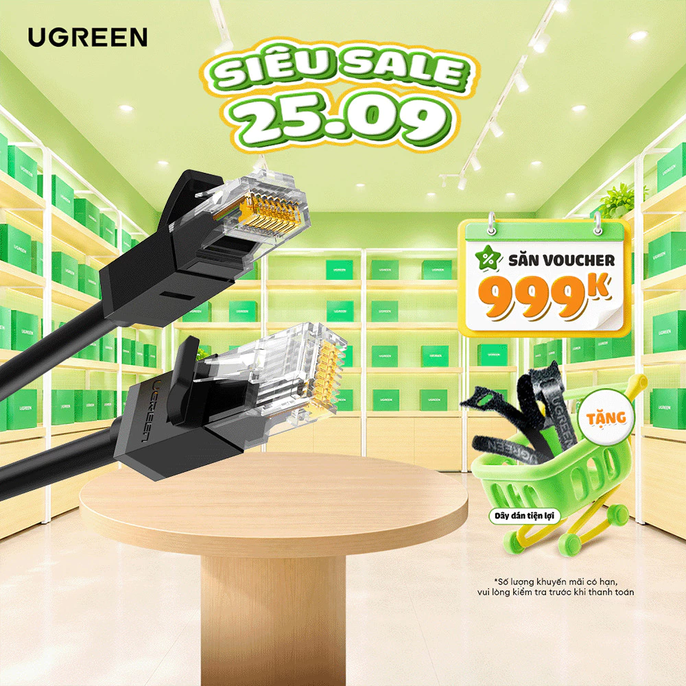Cáp mạng Cat6 UGREEN NW102 | Lõi 26AWG CCA nhôm mạ đồng sử dụng mạng Ethernet / RJ45 | Bảo hành 18 tháng 1 Đổi 1 - 50173