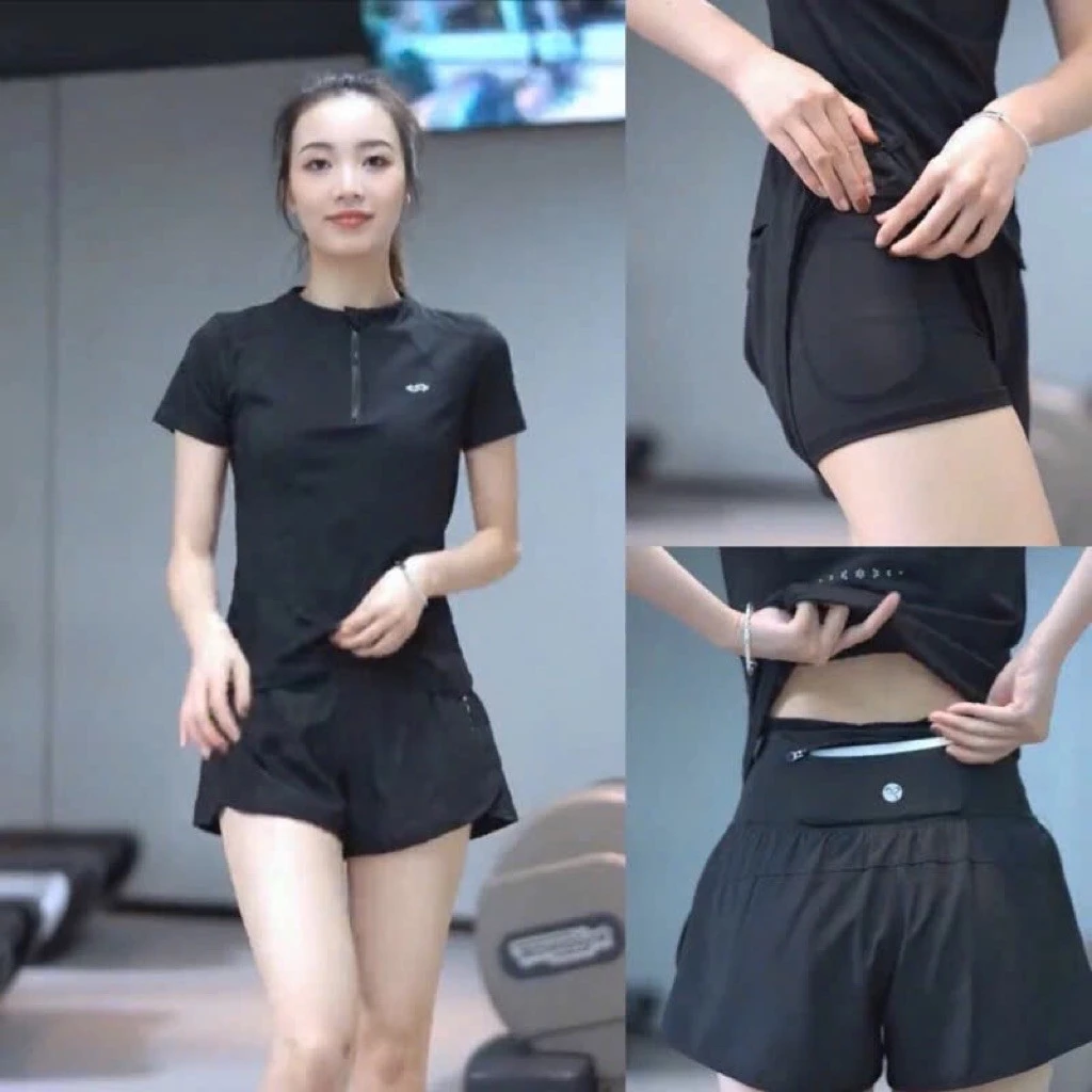 (Quần khoá sau lưng , Áo khoá ngực) Bộ tập gym yoga aerobic nữ , bộ thể thao nữ