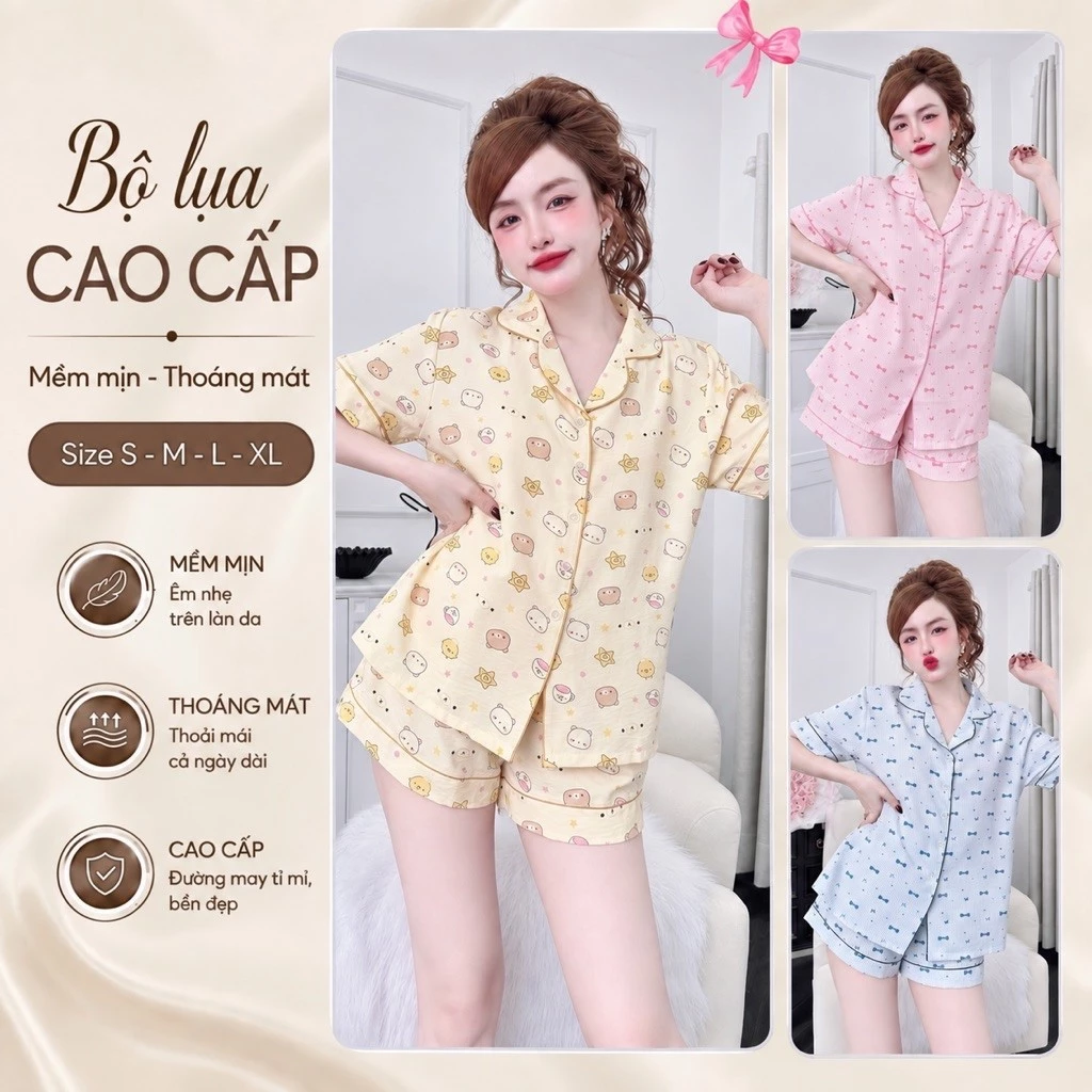 A7 Đồ mặc nhà Quần ngắn chất cotton hàn mềm nhẹ, thoáng mát, kiểu dáng tiểu thư xinh iu