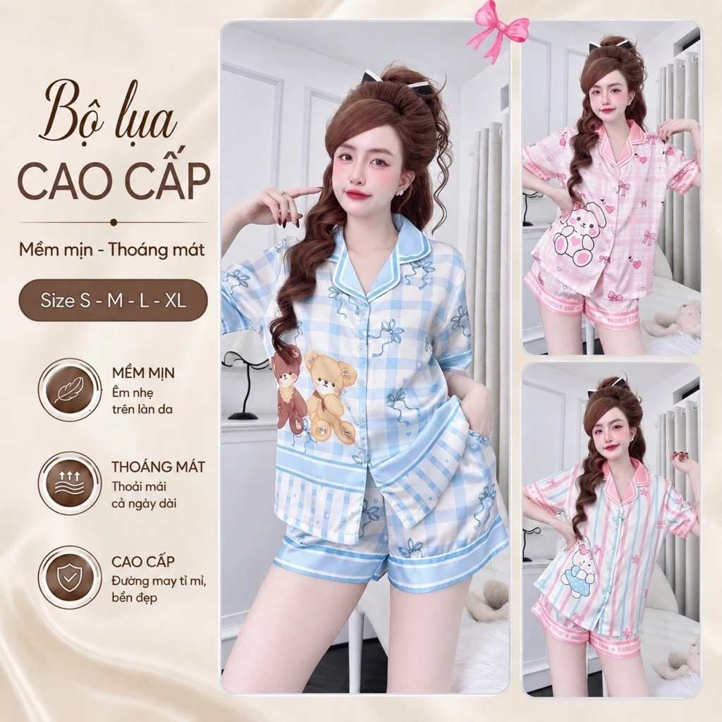 A15 Đồ Ngủ Pijama Nữ Đồ Ngủ Nữ Quần Đùi Cộc Nhiều Màu Họa Tiết Dễ Thương Có size 40-75kg