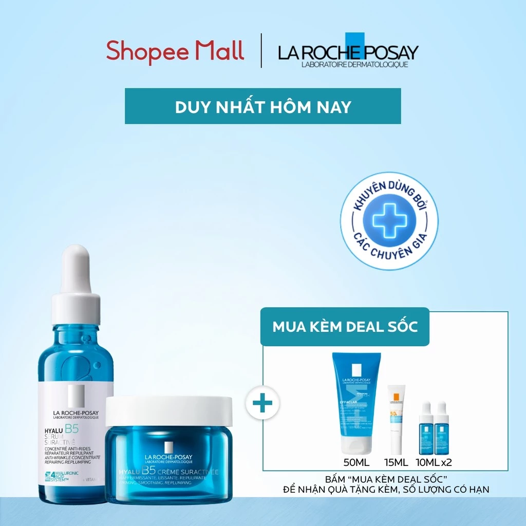 [VB] Bộ đôi dưỡng ẩm và mờ nếp nhăn La Roche-Posay Hyalu B5 Suractivated