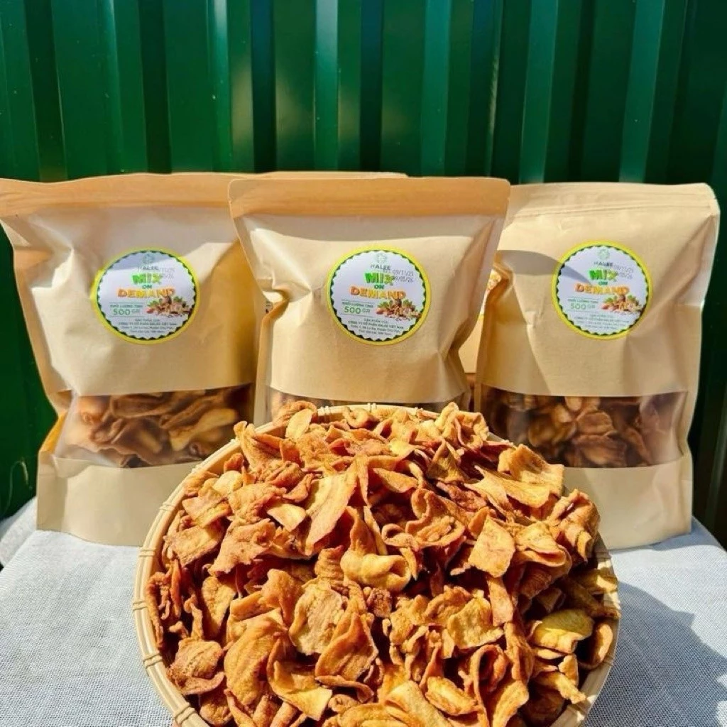 Chuối sấy được làm từ chuối chín 60% ngọt của chuối, không đường,Đồ Ăn Vặt Ngon Healthy