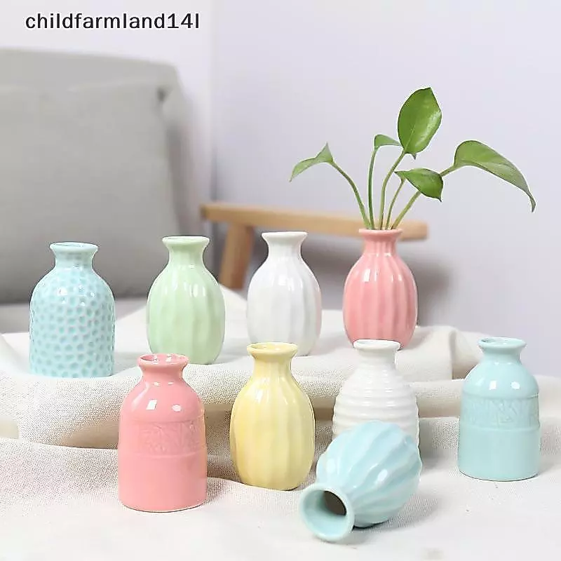 Ins Gốm Sứ Bình Hoa Bắc Âu Thủy Canh Bình Sáng Tạo Trang Trí Phòng Mini Hoa Chai Chậu Bàn Trang Trí Bình Nhiều Màu Sắc