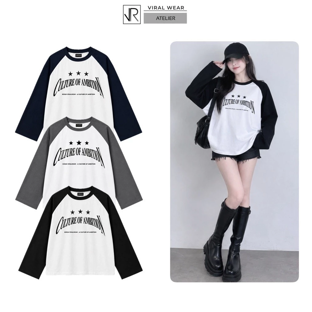 [ NEW ARRIVAL ] Áo Thun Dài Tay Longsleeve Raglan Unisex In lụa Viralwear Chất Vải Waffle Tổ Ong