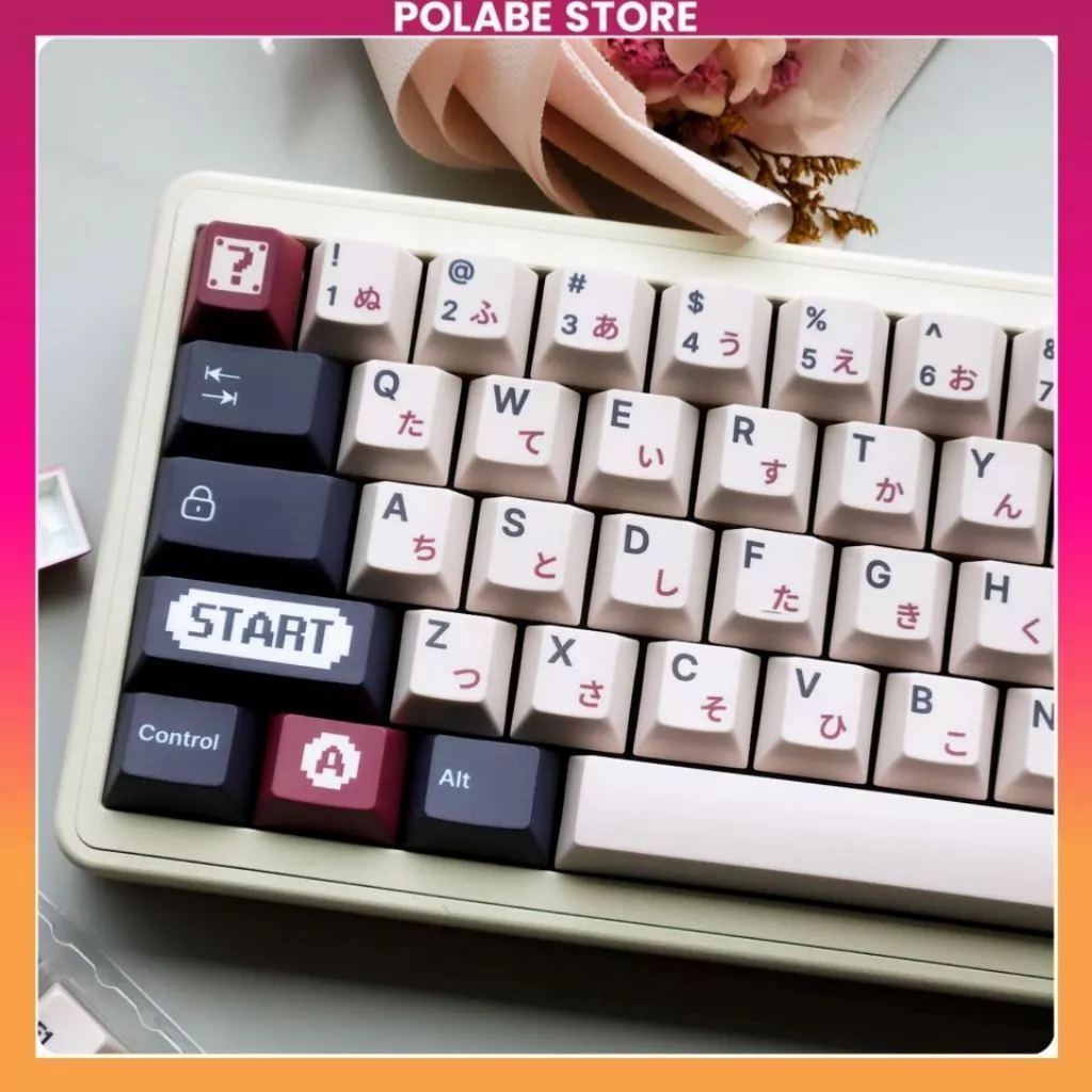 Keycap Black FC Classic cherry profile Keycap bàn phím cơ Polabe Store Keycap mog bánh mì Akko