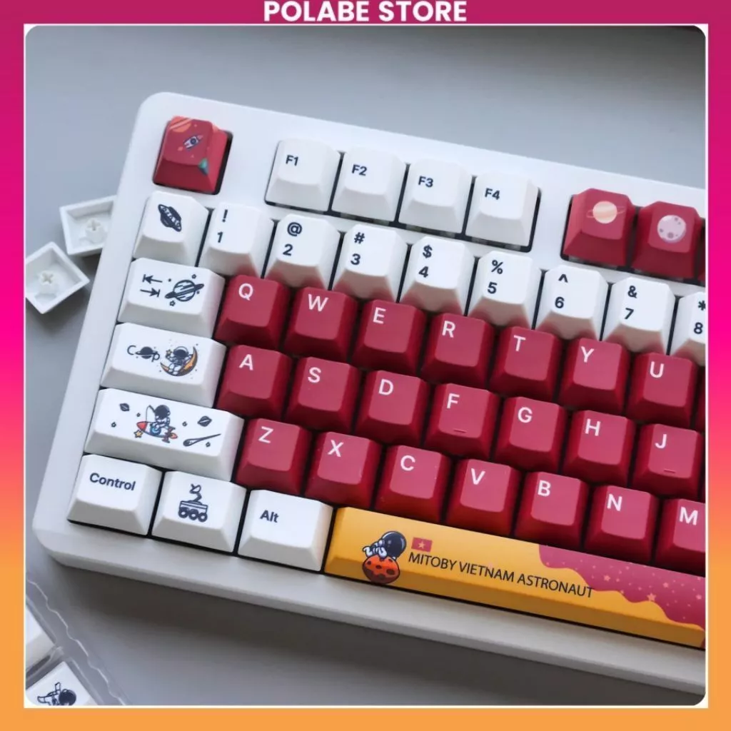[Chính Hãng] Keycap Vietnam Astronaut V2 cherry Profile Keycap phi hành gia màu tím bàn phím cơ Polabe Store