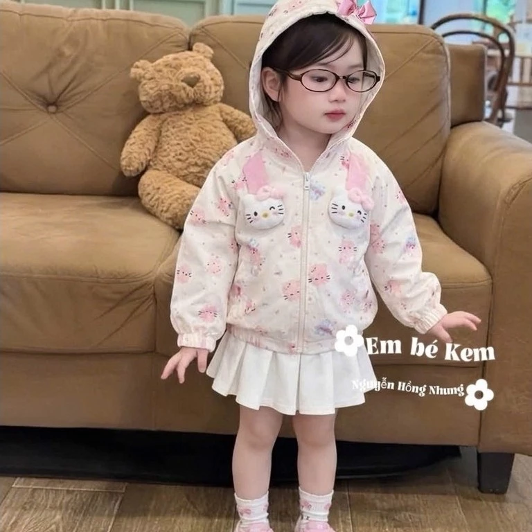 áo khoác kaki tai thỏ siêu mềm cho bé (9-30kg)