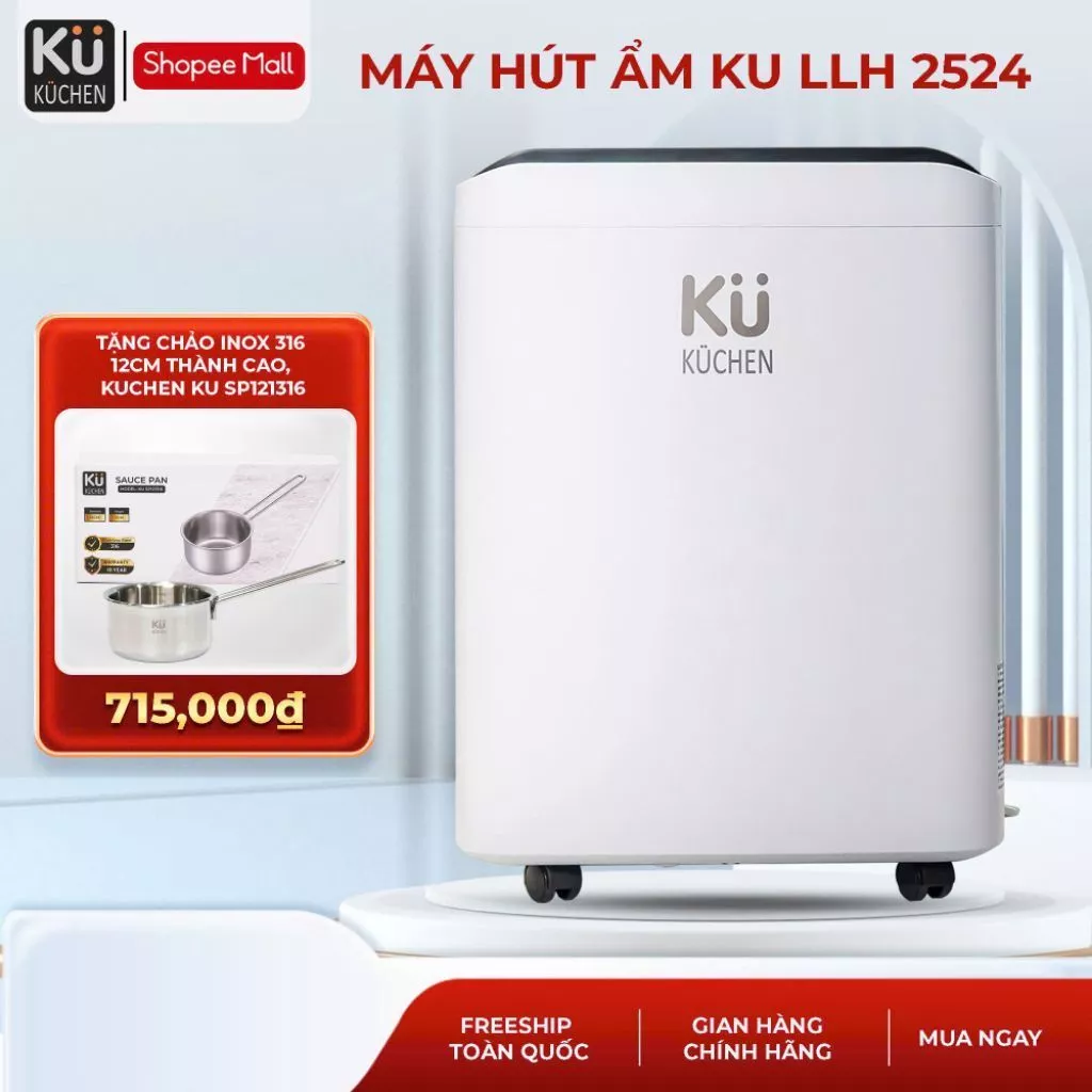 Máy hút ẩm Kuchen KU LLH 2524 công suất 25L ngày I Phòng 45-80mét vuông- Bảo hành 5 năm